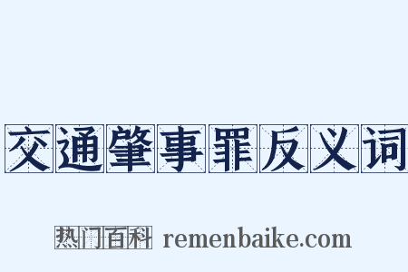 交通肇事罪反义词是什么意思的图片